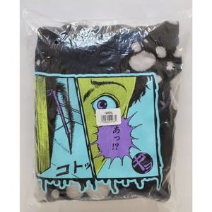 Junji Ito GYO Mens Large Black Gray Bleach Dye L/S Double Sided Graphic Hoodie